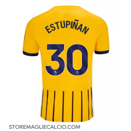 Brighton Pervis Estupinan #30 Maglia Gara Trasferta Repliche 2024-25 Maniche Corte Brighton Pervis Estupinan #30 Maglia Gara Trasferta Repliche 2024-25 Maniche Corte